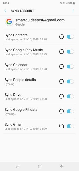 Your information will be synchronised