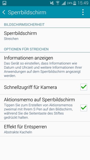 Wählen Sie Sperrbildschirm