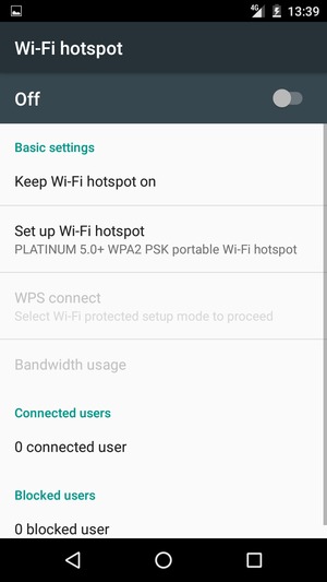 Select Set up Wi-Fi hotspot