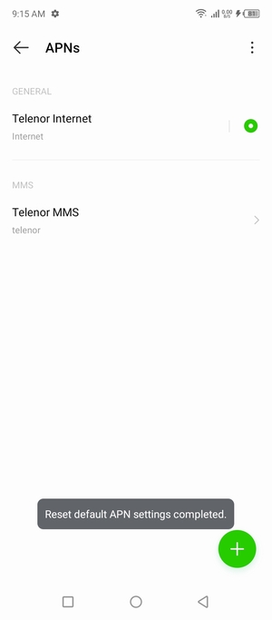 Your phone will reset to default Internet and MMS settings