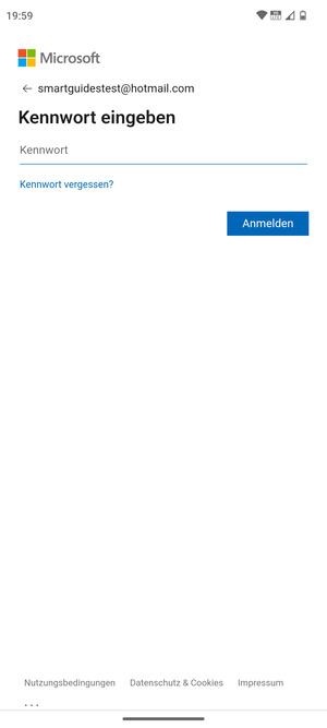 Geben Sie Ihre Passwort ein und wählen Sie Anmelden
