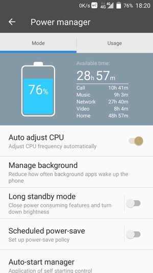 Schakel Long standby mode in