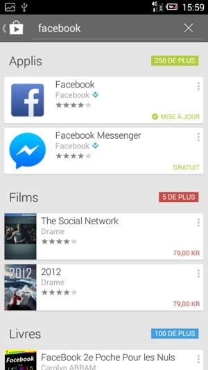 Sélectionnez l'appli