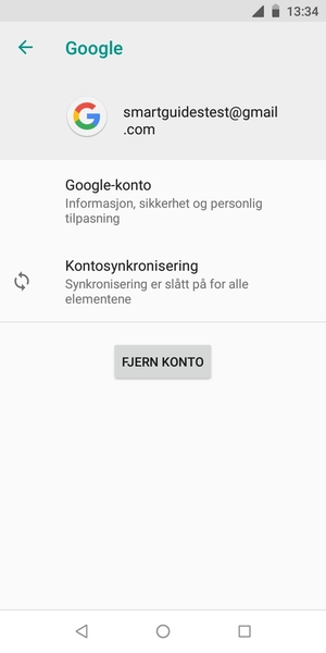 Velg Kontosynkronisering