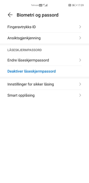 Telefonen din er nå sikret med en skjermlås