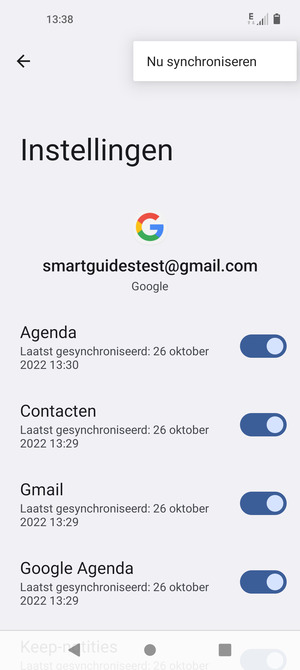 Selecteer Nu synchroniseren