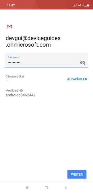 Geben Sie Ihre  Passwort ein und wählen Sie WEITER