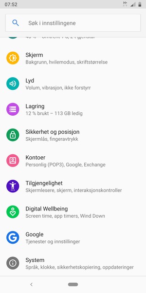 Bla til og velg System