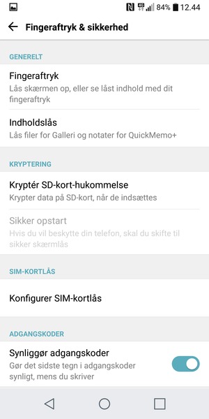 Vælg Konfigurer SIM-kortlås