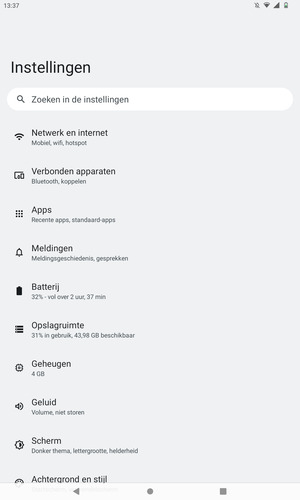 Selecteer Netwerk en internet