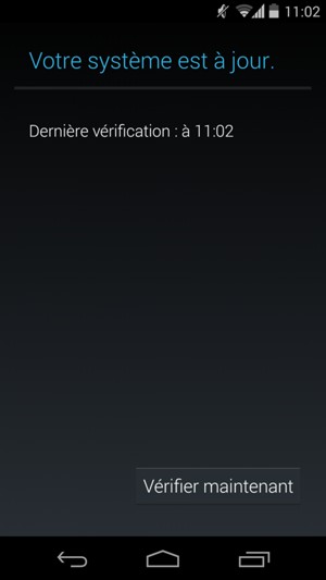 Si votre téléphone est à jour, vous verrez l'écran suivant.