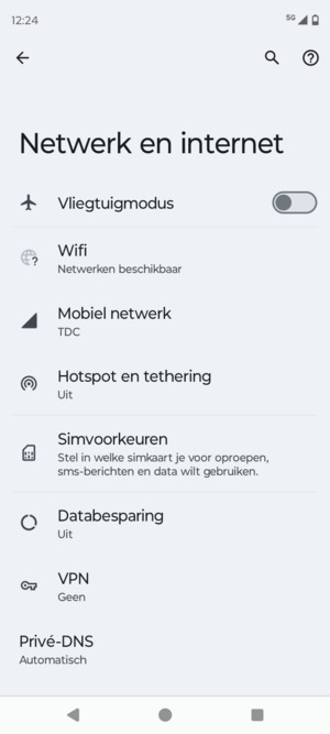 Selecteer Mobiel netwerk