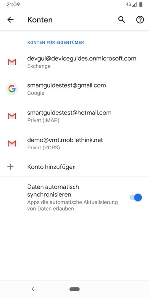 Wählen Sie Ihr Google Konto