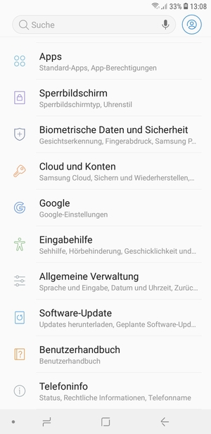Um Ihre Bildschirmsperre zu aktivieren, gehen Sie zum Einstellungen Menü und wählen Sie  Sperrbildschirm