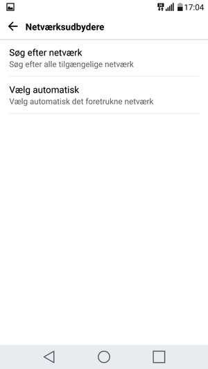 Vælg Søg efter netværk