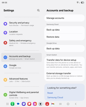 Select Manage accounts