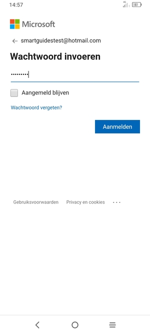 Voer uw wachtwoord in en selecteer Aanmelden