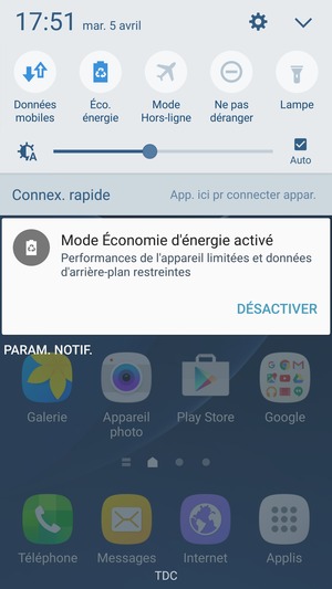 Activer le Éco. énergie