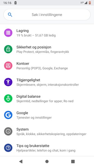 Bla til og velg Sikkerhet og posisjon