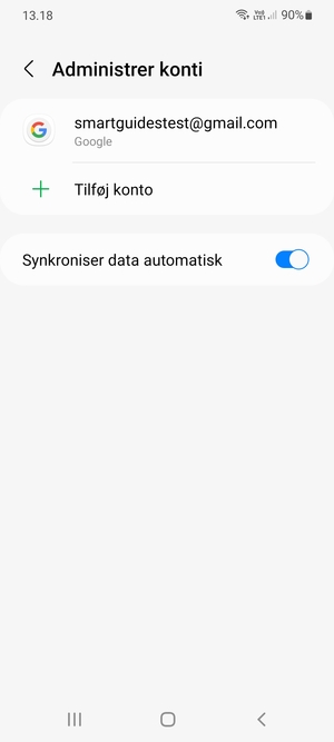 Vælg din Google konto