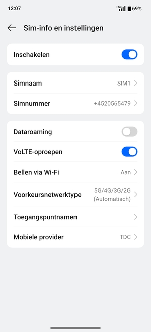 Om van netwerk te wisselen in geval van netwerkproblemen, selecteert u Mobiele provider