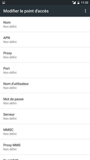 Saisissez les informations Internet