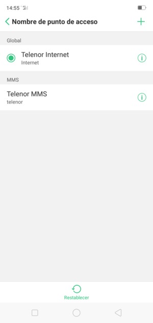 El teléfono ha sido configurado para MMS