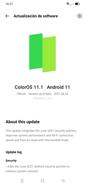 Si su teléfono está actualizado, verá la siguiente pantalla