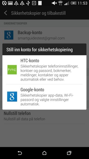 Velg Google-konto
