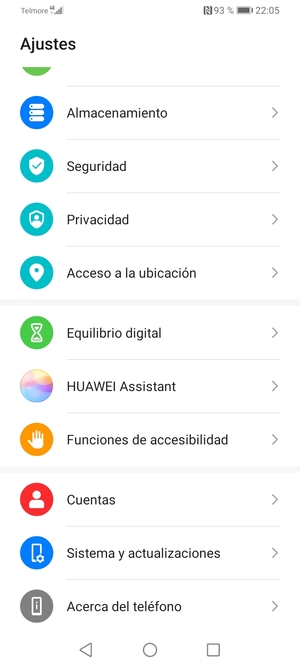 Desplácese y seleccione Sistema y actualizaciones