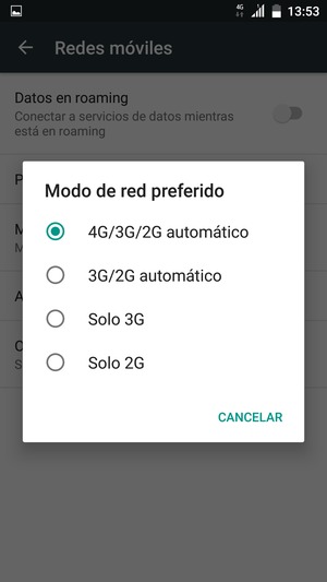 Seleccione la opción deseada
