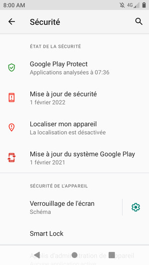 Votre téléphone est maintenant sécurisé par un écran de verrouillage