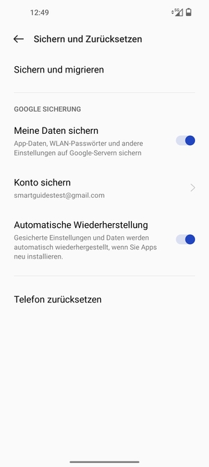 Wählen Sie Konto sichern