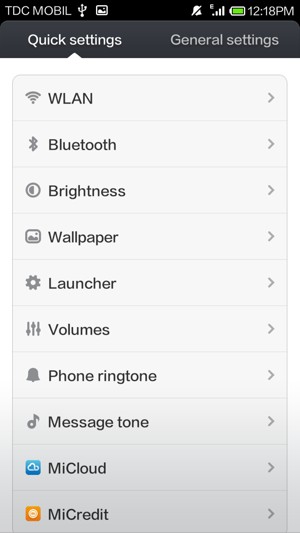 Select General settings