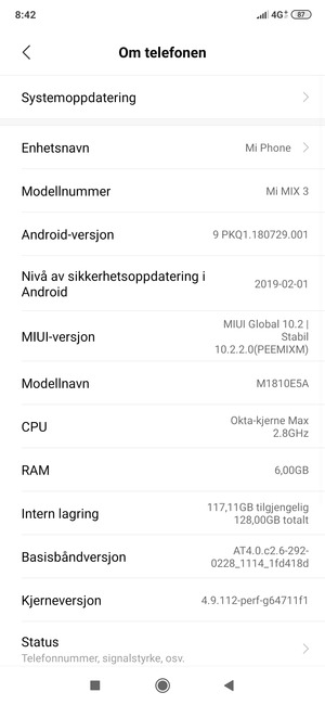 Velg Systemoppdatering