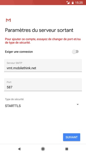 Sélectionnez Type de sécurité