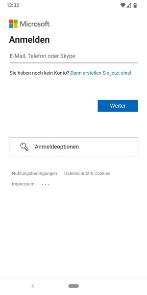 Geben Sie Ihre E-Mail-Adresse ein und wählen Sie Weiter