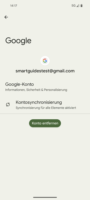 Wählen Sie Kontosynchronisierung