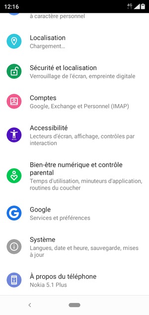 Faites défiler et sélectionnez Système