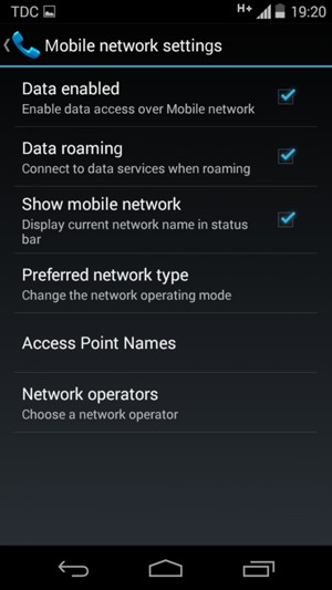 Turn Data roaming on or off