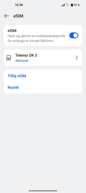 Dit eSIM er nu aktiveret