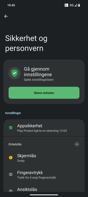Velg Skjermlås