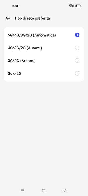 Seleziona la tua opzione preferita