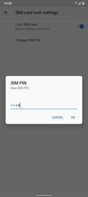 Enter your New SIM PIN and select OK