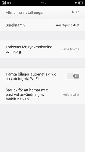 Ange ditt namn och välj Klar