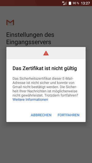 Wählen Sie FORTFAHREN