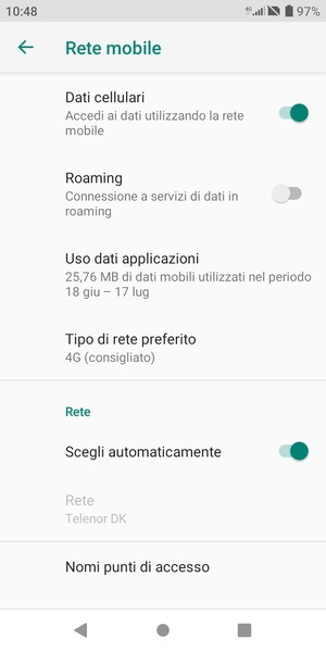 Disattiva Scegli automaticamente