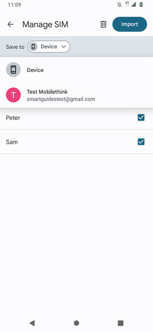 Select the v button