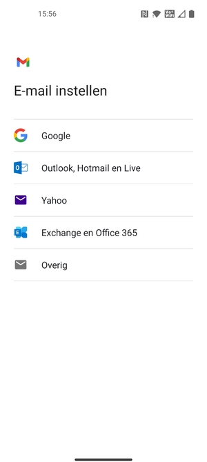 Selecteer Exchange en Office 365