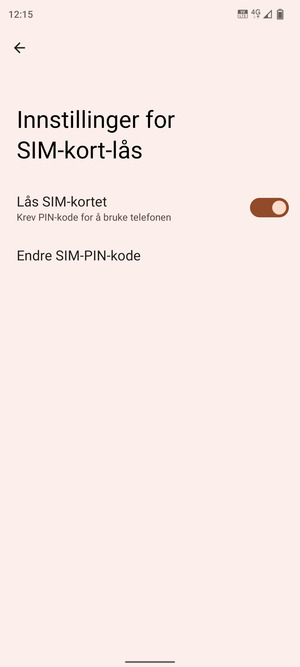 Velg Endre SIM-PIN-kode